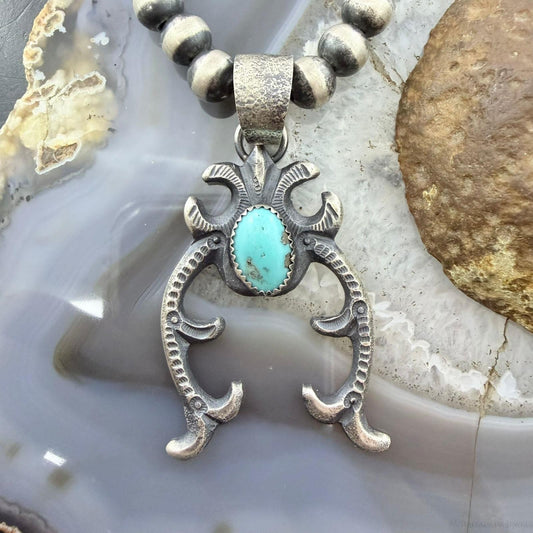 Eva & Linberg Billah Sterling Silver Turquoise Decorated Unisex Naja Pendant