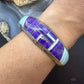 Vintage Native American Sterling Silver Sugilite & Opal Inlay Bracelet For Women