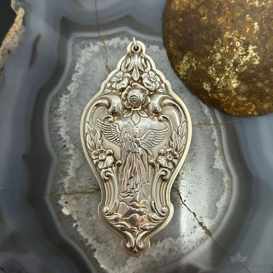 Vintage Lunt Angel and Roses 1992 Sterling Silver Christmas Ornament