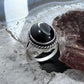 Gilo & Grace Nakai Sterling Silver Oval Onyx Decorated Split Shank Ring Size 7 For Women