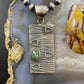 Wilson Dawes Sterling Silver Green Kingman Turquoise Rectangle Tufa Cast Pendant