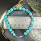 Sterling Silver Natural Turquoise Beads 7.5" Bracelet For Women