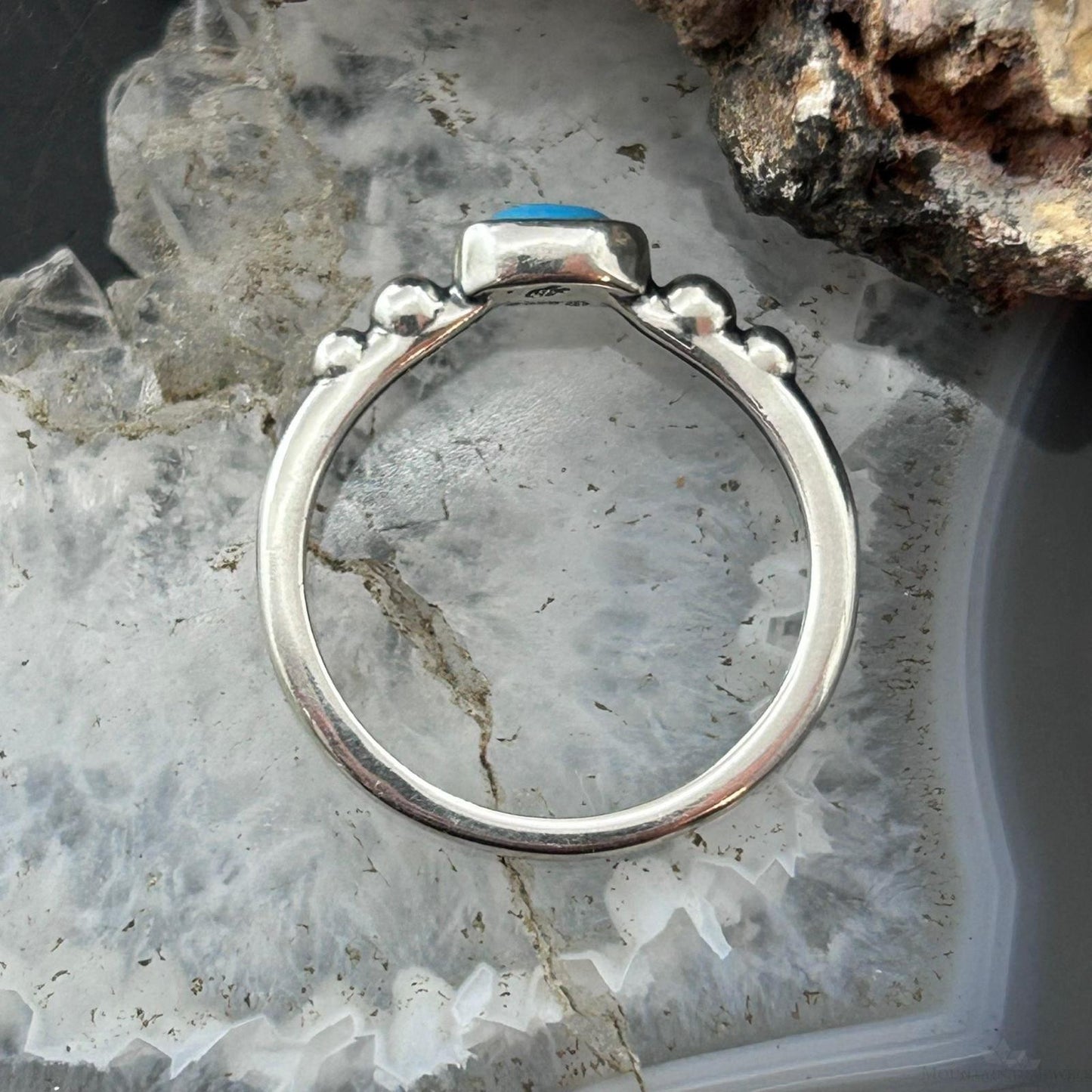 Carolyn Pollack Sterling Silver Oval Small Turquoise Ring For Women