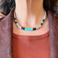 Vintage Native American Heishi and Turquoise & Onyx Beads 16" Necklace For Women