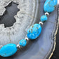 Carolyn Pollack Sterling Silver Flat Oval Turquoise Adjustable Beaded Necklace For Women