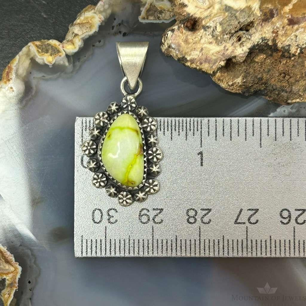 Sterling Silver Southwestern Style Triangular Palomino Decorated Pendant For Women