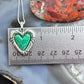 Carolyn Pollack Sterling Silver Heart Green Turquoise Chip Inlay Pendant W/18" Necklace For Women