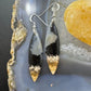 Sterling Silver Elongated Marquise Plum Root Jasper Slab Dangle Earrings For Women #201