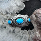 Carolyn Pollack Sterling Silver 3 Sleeping Beauty Turquoise Ring Size 4.25 For Women