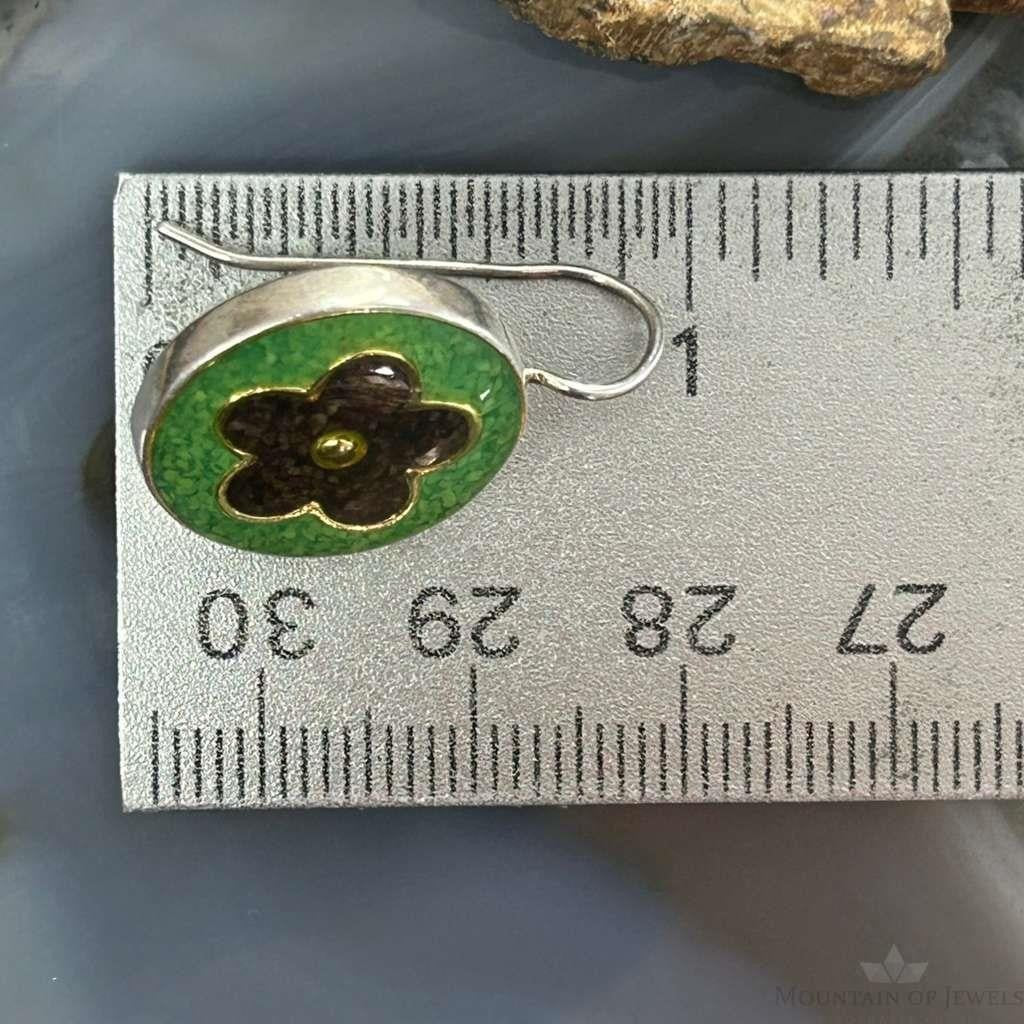 Carolyn Pollack Sterling Silver Turquoise&Amethyst Chip Inlay Dangle Earrings For Women