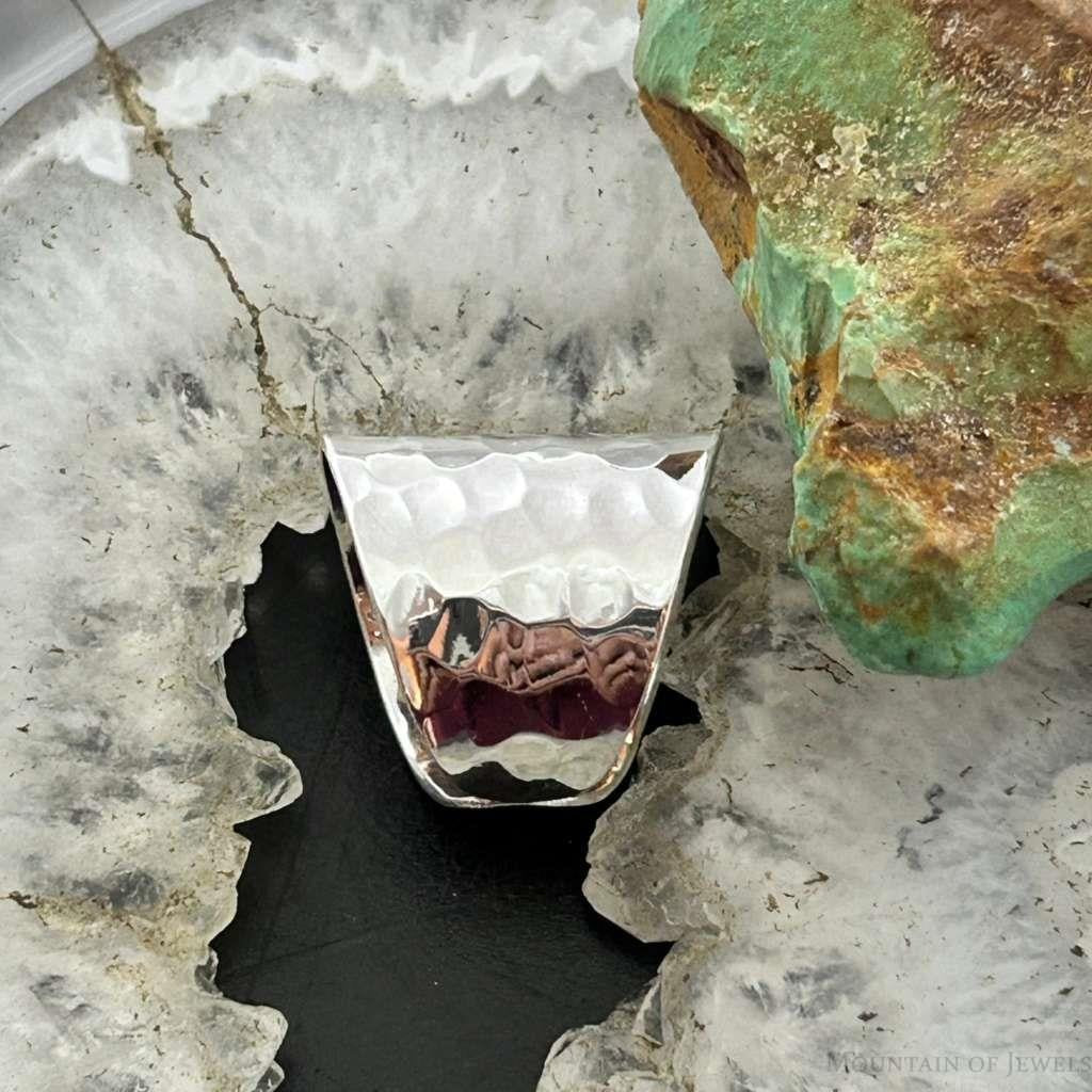 Sterling Silver Hammered Tapered Fashion Ring For Women