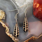 Sterling Silver Teardrop Turritella Fossil Slab Dangle Earrings For Women #333