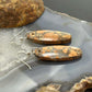 Sterling Silver Oval Maligano Jasper Slab Dangle Earrings For Women #511