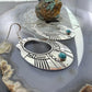 Tommy & Rosita Singer Sterling Silver Dot Turquoise Engraved Dangle Earrings For Women