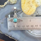 Sterling Silver Southwestern Style Square Mohave Turquoise Unisex Zia Pendant