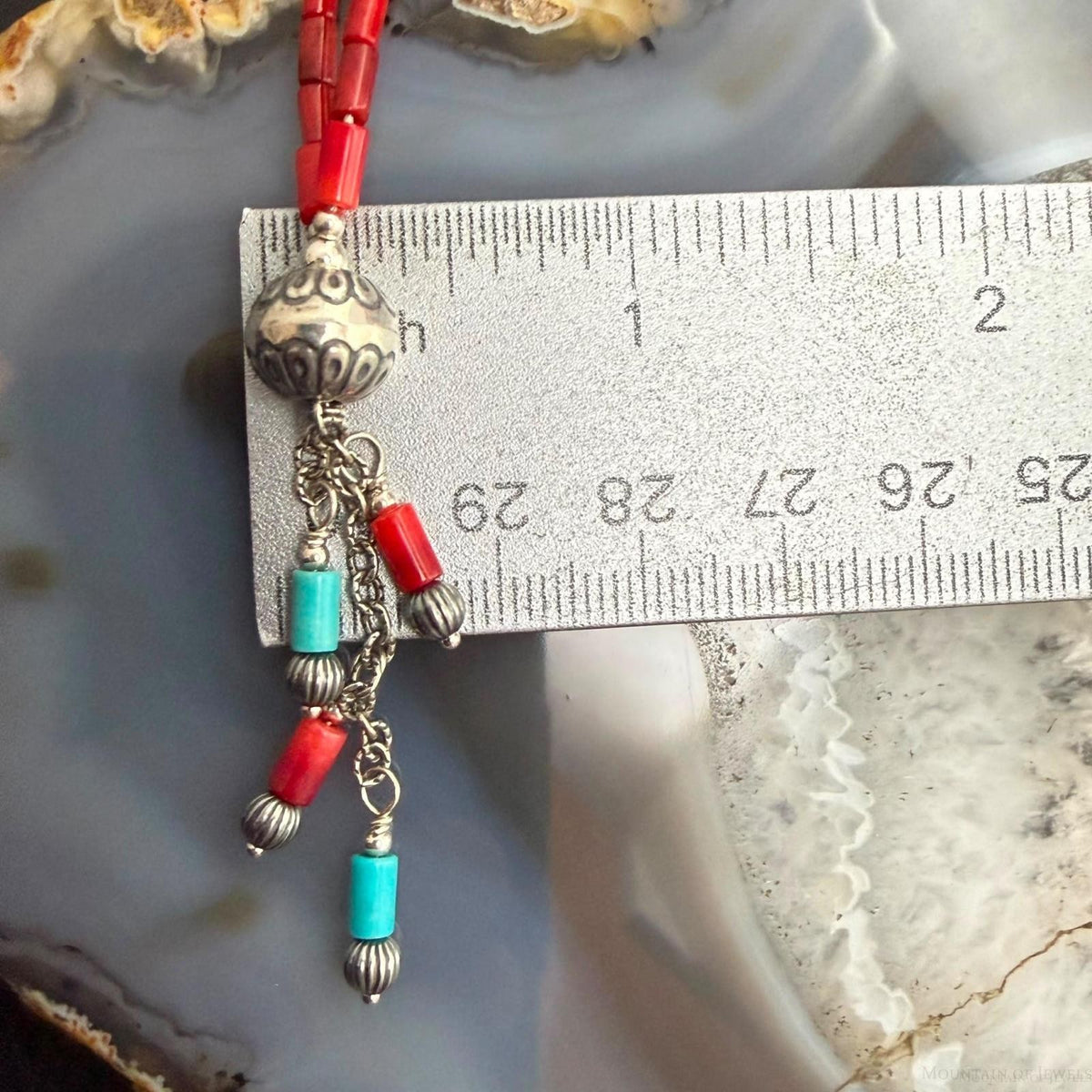 Carolyn Pollack Sterling Silver Coral Beads 21" Necklace For Women