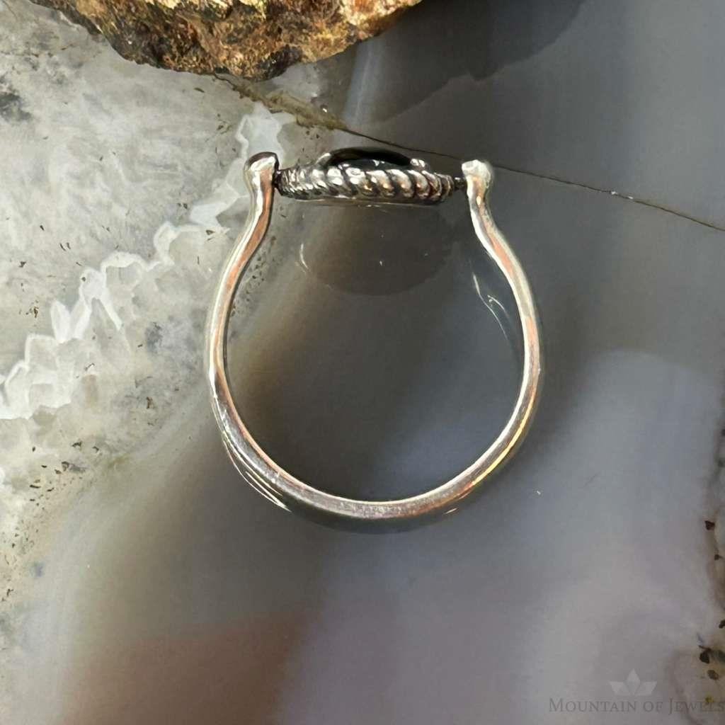 Carolyn Pollack Sterling Silver Oval Onyx Size 9.5 Reversible Ring For Women