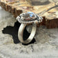 Sterling Silver Southwestern Style Heart Golden Hill Turquoise Adjustable Ring For Women