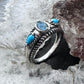 Carolyn Pollack Sterling Silver 2 Sleeping Beauty Turquoise & 1 Opal Ring For Women