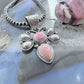 Native American Sterling Silver Pink Conch Butterfly Decorated Pendant For Women