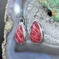 Frank Chavez Native American Sterling Silver Teardrop Spiny Oyster Dangle Earrings For Women