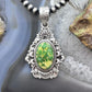 Sterling Silver Southwestern Style Oval Sonora Gold Turquoise Decorated Pendant For Women