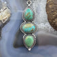 Sterling Silver Southwestern Style 3 Turquoise Decorated Pendant For Women