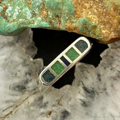 Carolyn Pollack Sterling Silver Chip Inlay Lapis & Turquoise Ring For Women