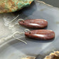 Sterling Silver Teardrop Plum Moss Agate Slab Dangle Earrings For Women #535