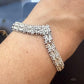 Vintage Sterling Silver 7" Fashion V Shape Link Bracelet For Women, Made in Mexico