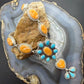 Sterling Silver Southwestern Style Spiny Oyster&Turquoise Cluster Lariat 23.5" Necklace For Women