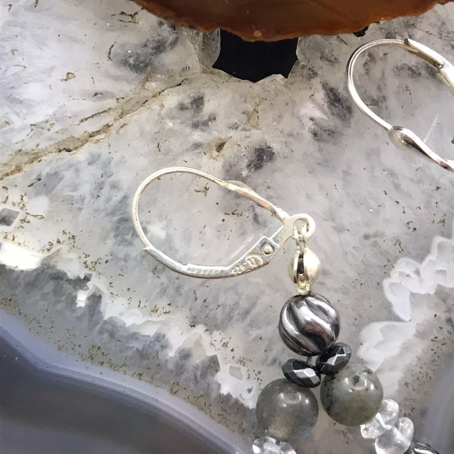 Carolyn Pollack Sterling Silver Ocean Multistone Bead Hoop Earrings For Women