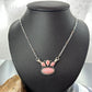 Native American Sterling Silver Teardrop & Oval Pink Conch Pendant W/Necklace For Women