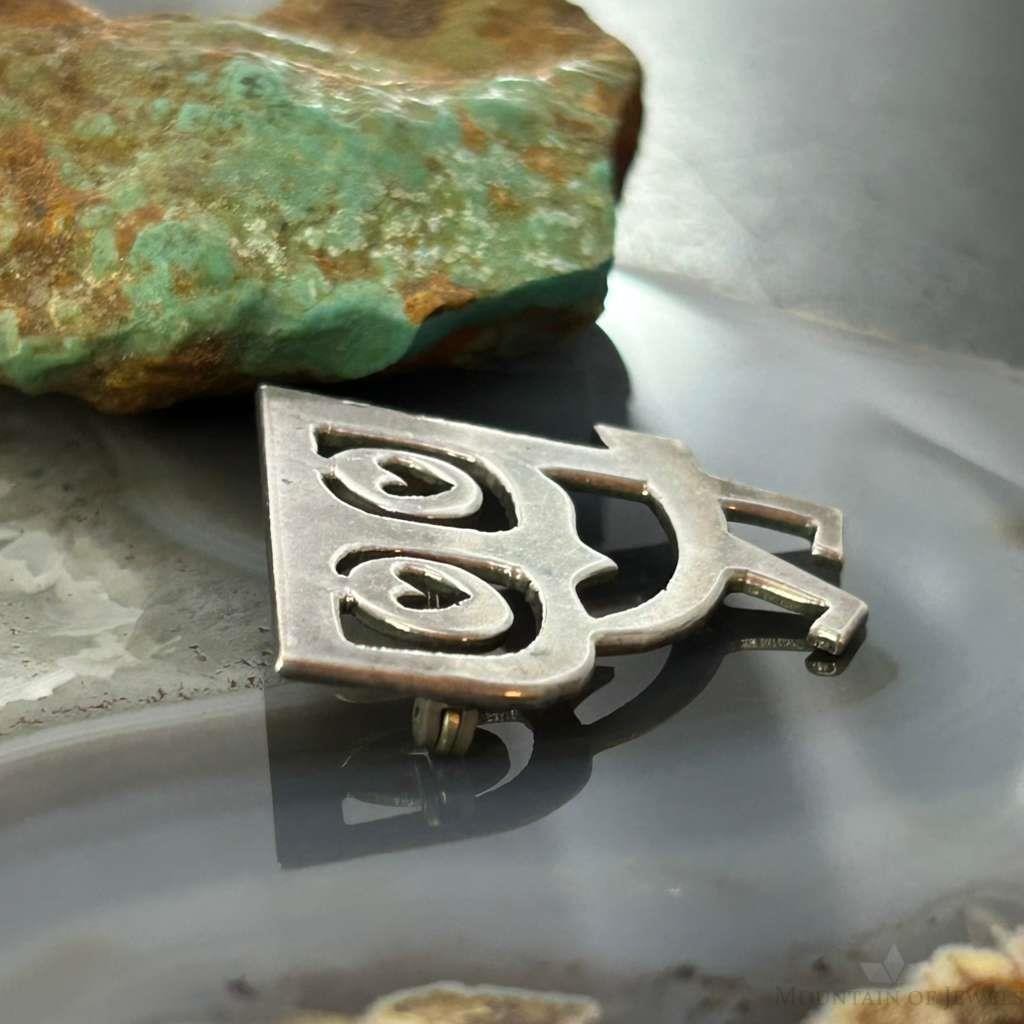 Charles Mik Stousland Sterling Silver Modernist Owl Brooch Pin