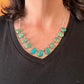 Sterling Silver Southwestern Style Teardrop & Oval Turquoise 20" Necklace For Women