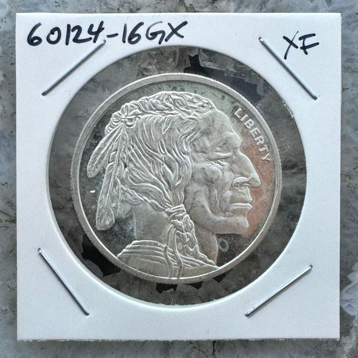 US 1/2 Troy Ounce Fine Silver Indian Head Round Golden State Mint XF #60124-16GX