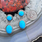 Native American Sterling Silver Turquoise Dangle Earrings For Women