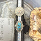 Sterling Silver Southwestern Style Marquise Copper Turquoise Ring For Women