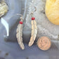 Anthony Gatewood Sterling Silver & Coral Bead Feather Dangle Earrings For Women