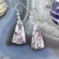 Sterling Silver Triangle Saganite Agate Slab Dangle Earrings For Women #121