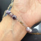 Sterling Silver 8mm Round Amethyst Beads 7" Bracelet For Women
