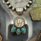 Genuine 1944 90% Silver Mercury Dime Coin Teardrop Mohave Turquoise Unisex Pendant