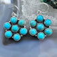 Native American Sterling Kingman Turquoise Cluster Dangle Earrings For Women