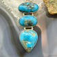 Sterling Silver Southwestern Style 3 Kingman Turquoise Pendant For Women