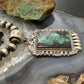 Sterling Silver Southwestern Style Rectangle Blackjack Turquoise Decorated Pendant