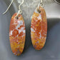Sterling Silver Oval Plum Moss Agate Slab Dangle Earrings For Women #518