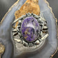 Sterling Silver Southwestern Style Oval Charoite Decorated Bracelet For Women