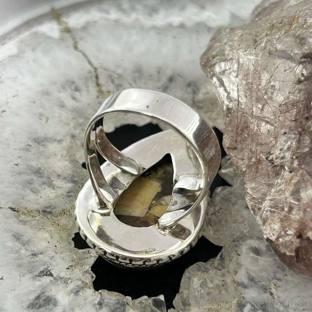 Sterling Silver Southwestern Style Teardrop Mookaite Jasper Ring Size 7.5 For Women