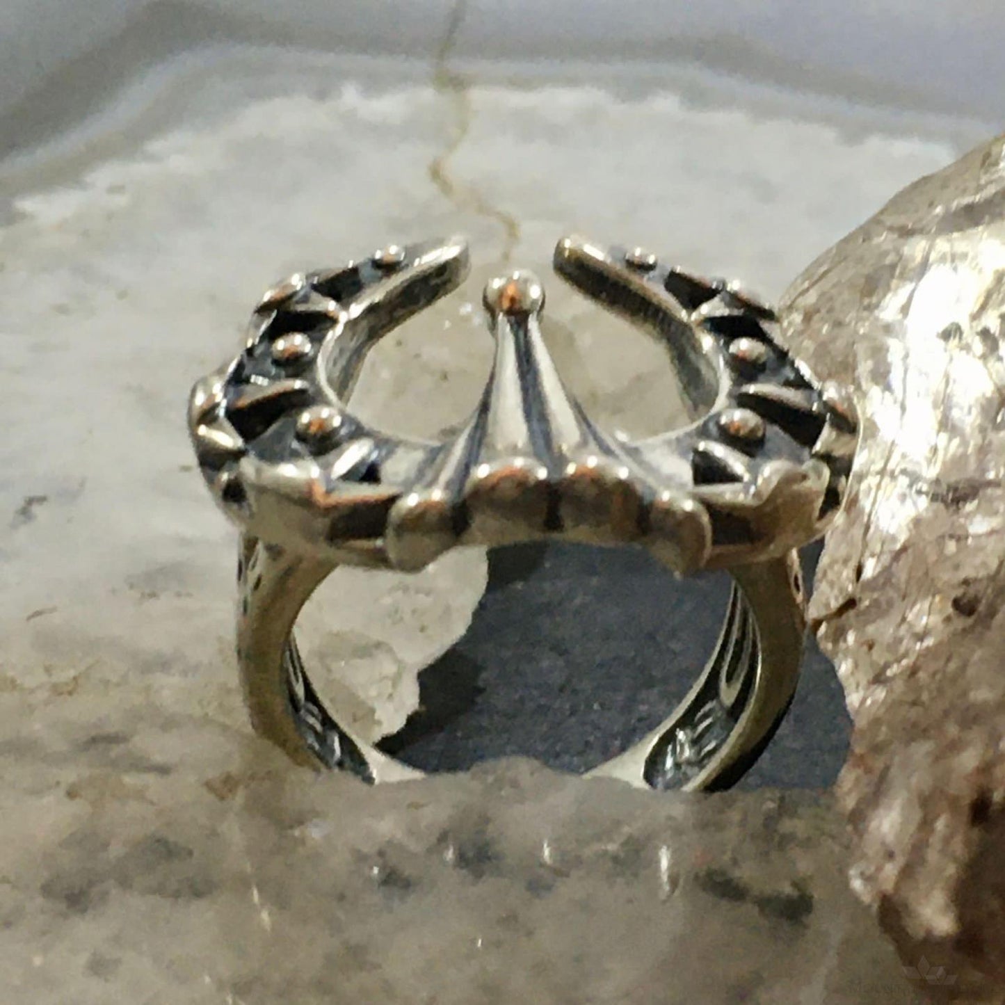 Carolyn Pollack Southwestern Style Sterling Silver Decorated Angel Ring For Women