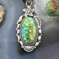 Sterling Silver Southwestern Style Sonora Gold Turquoise Decorated Pendant For Women